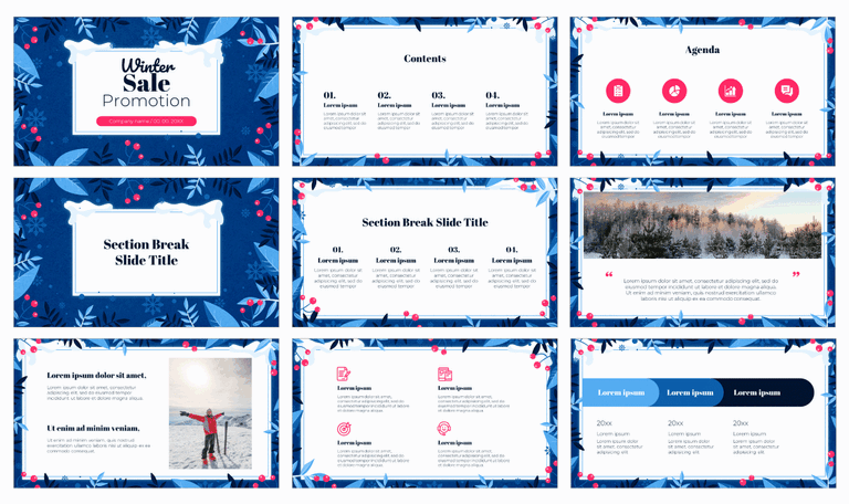 Winter Sale Promotion Google Slides Theme PowerPoint Template