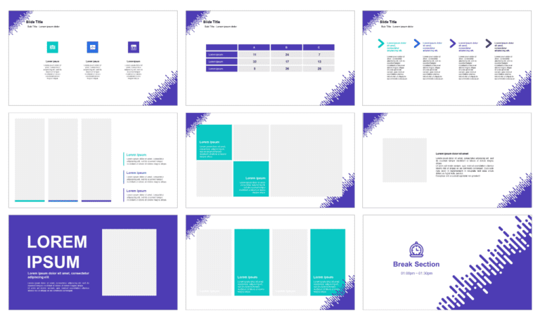 Purple Simple business Free PowerPoint template Google Slides theme