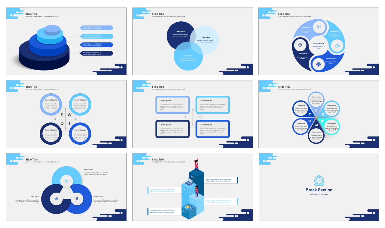 Blue business report design Free google slides theme and powerpoint templates
