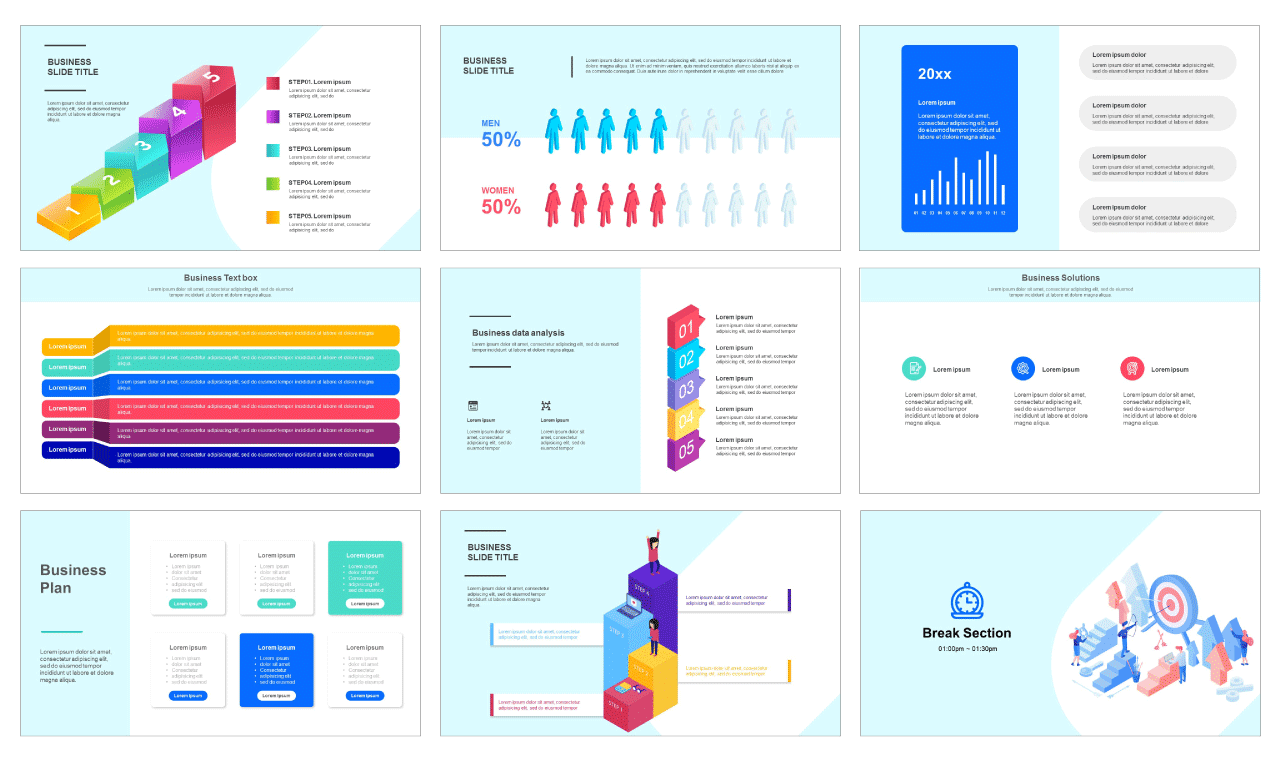 Business data analysis Free google slides template