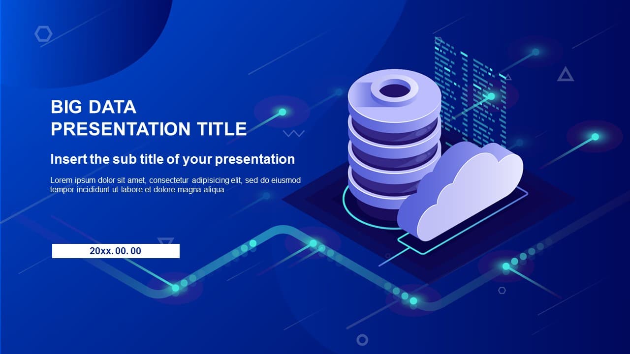 Blue Big Data Design Google Slides Theme And Free Powerpoint Template