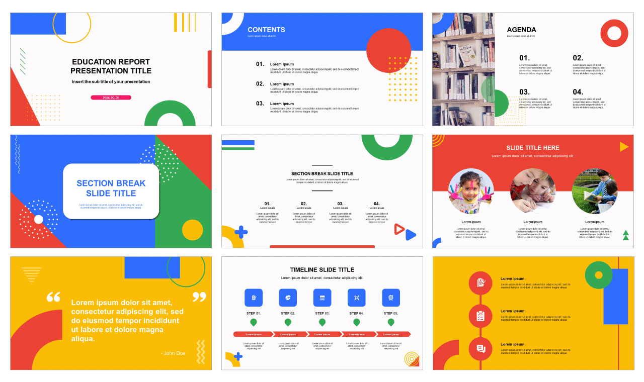 Education Report Free ppt template and Google sldies theme