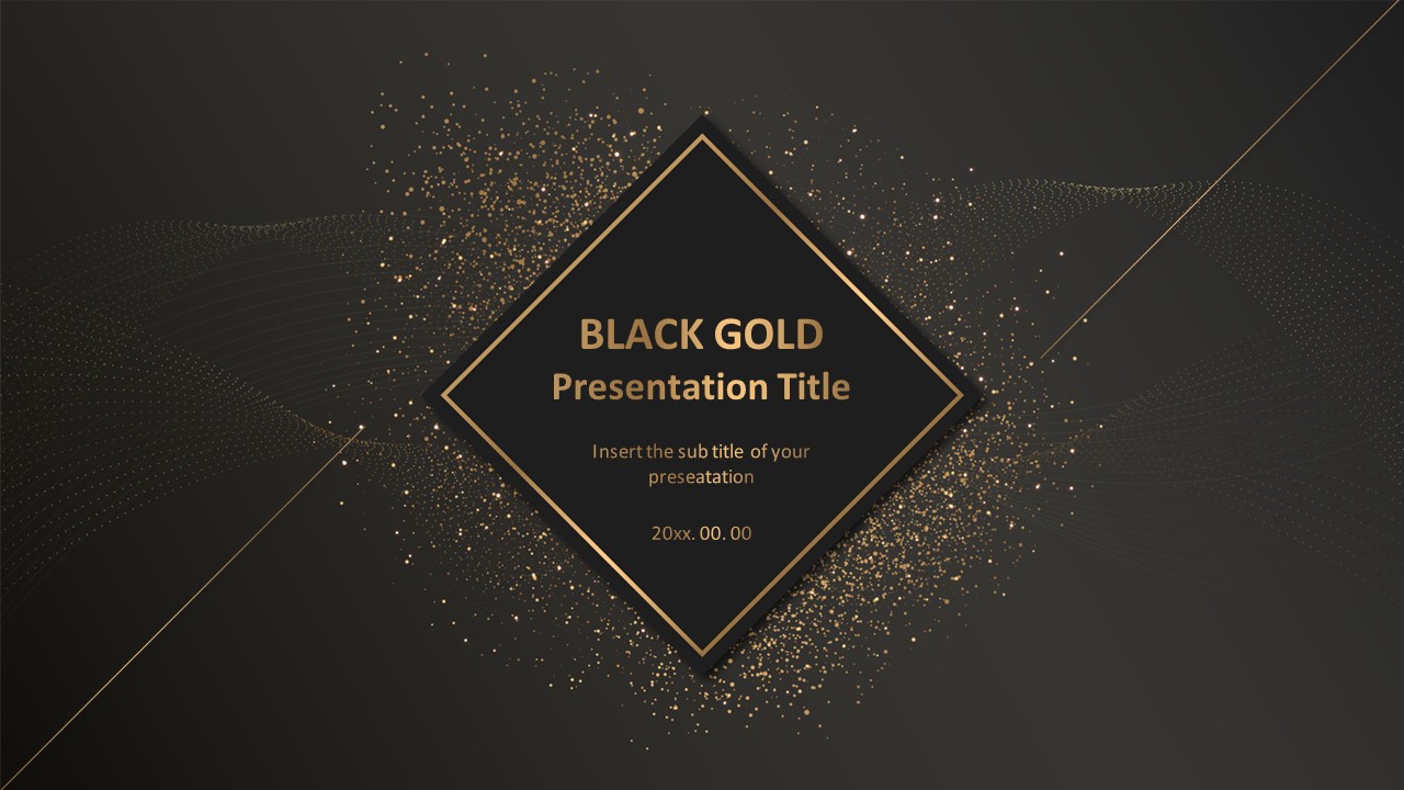 Powerpoint Wallpaper Black And Gold Background
