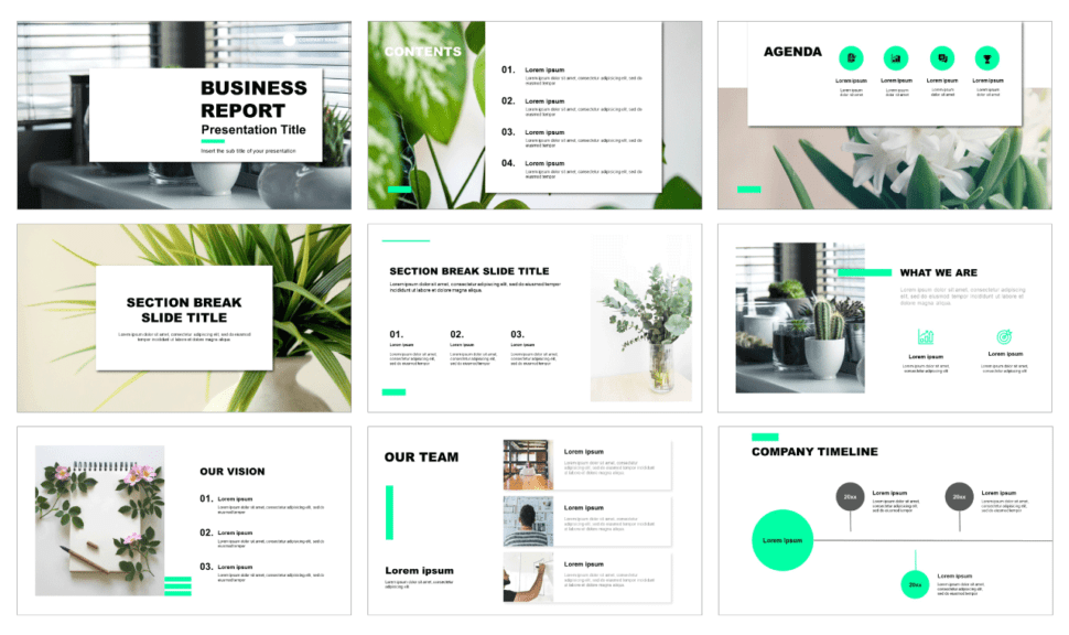 Business Report Free Powerpoint Template And Free Google Slides Theme