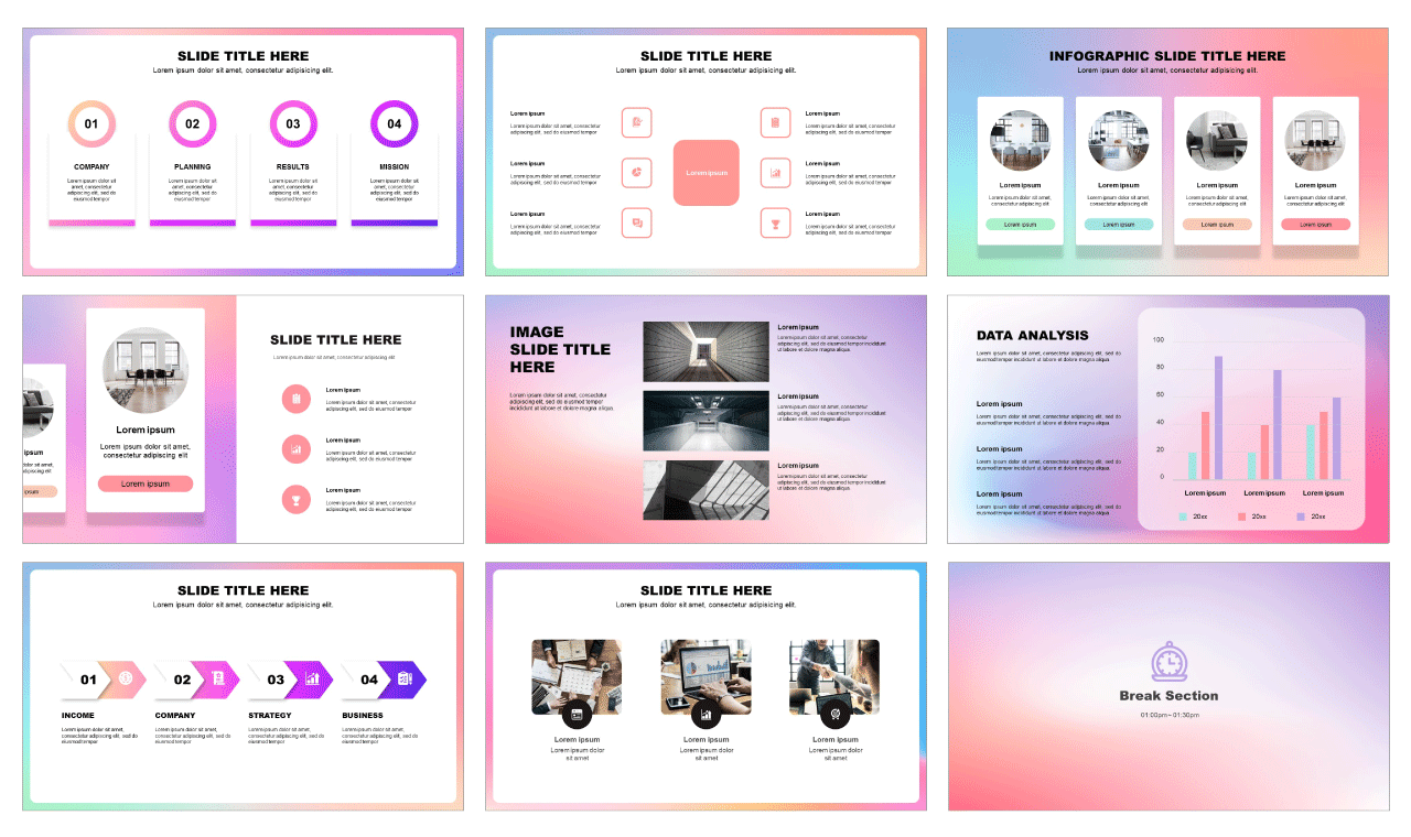 Gradiet Google presentation theme