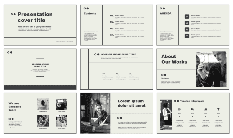 Grayscale Tone Free presentation templates (PPT and Google slides)