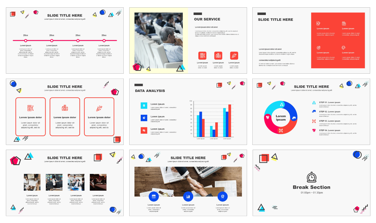 Memphis Google slides theme