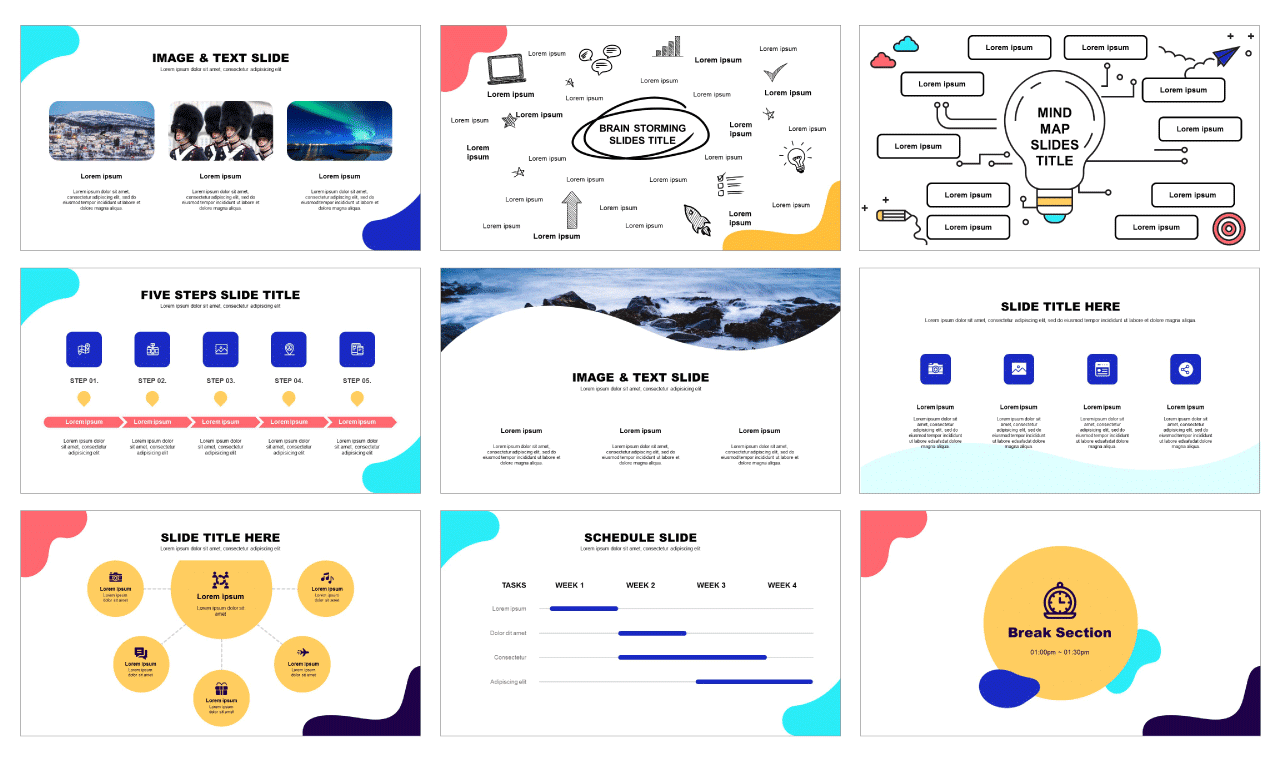 Wave Google slides theme