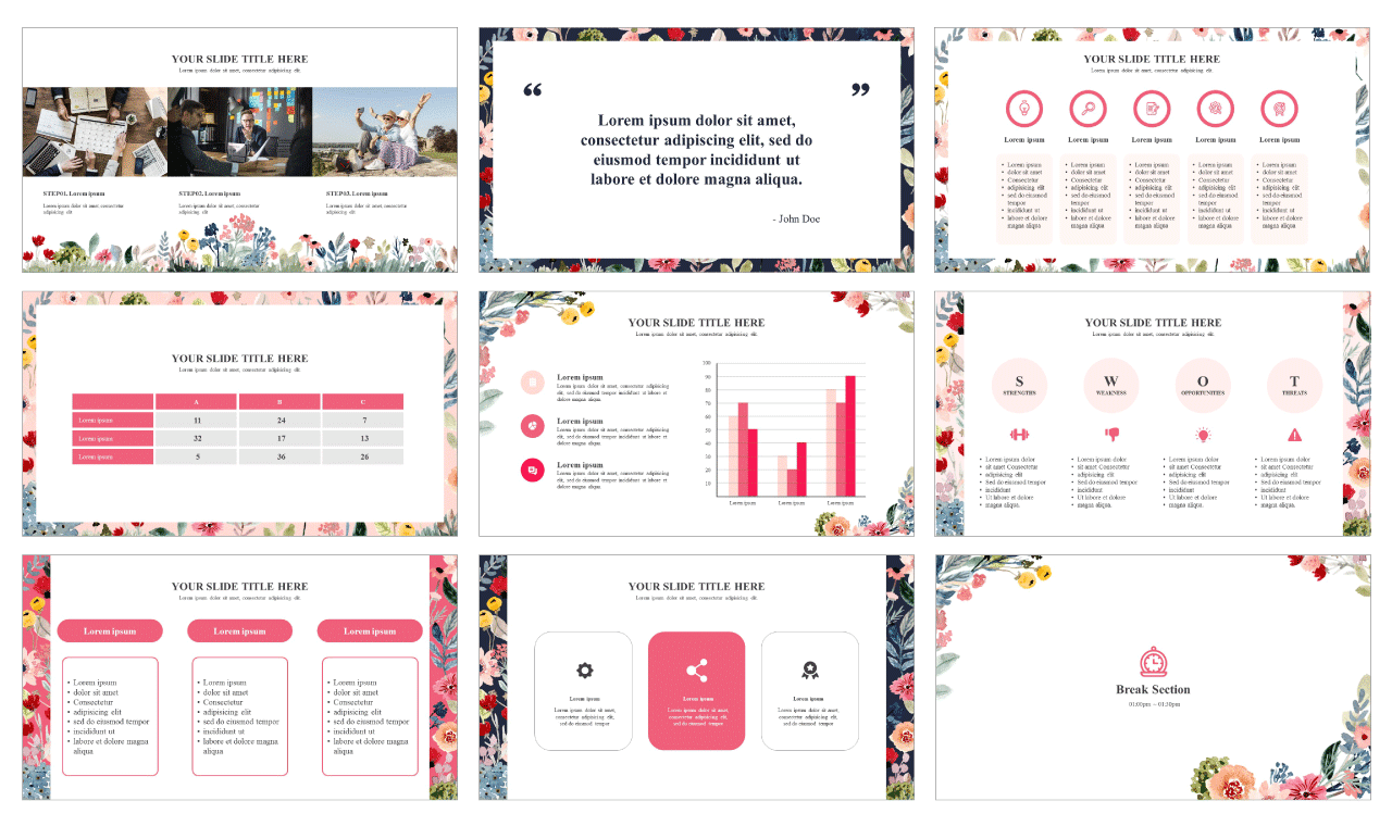 watercolor Google slides theme