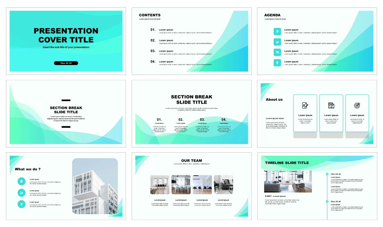 wave Free powerpoint templates