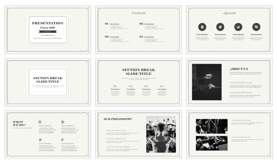 Vintage Frame Free Google Slides Theme PowerPoint Templates