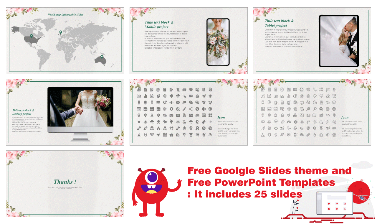 Beautiful Wedding Device Free Google Slides PowerPoint templates