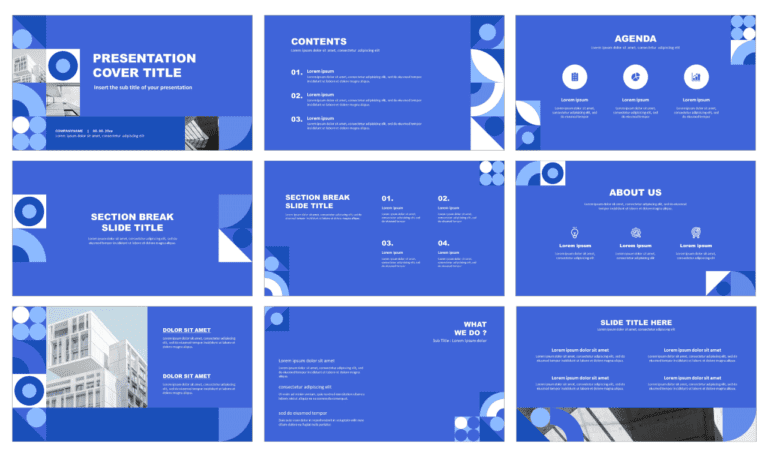 Blue Geometric Free Google Slides theme and PowerPoint template