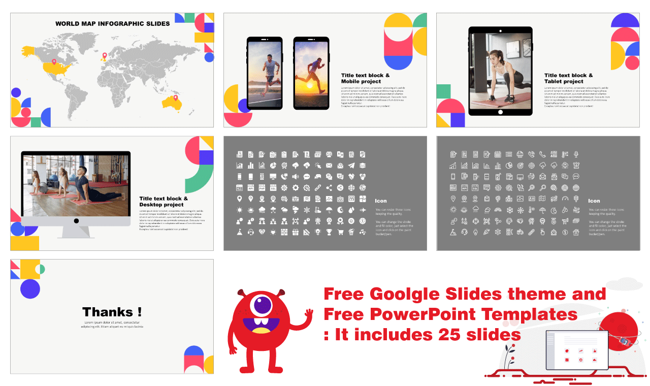 Fun Geometric LOOKBOOK Free PowerPoint Templates Google Slides Themes - Use templates to present ideas, projects, design portfolios or homework !