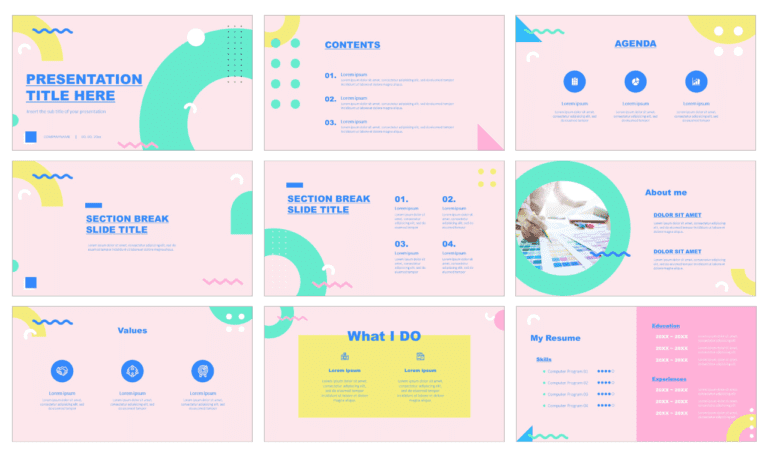 Memphis Portfolio Free Google Slides Themes PowerPoint Templates