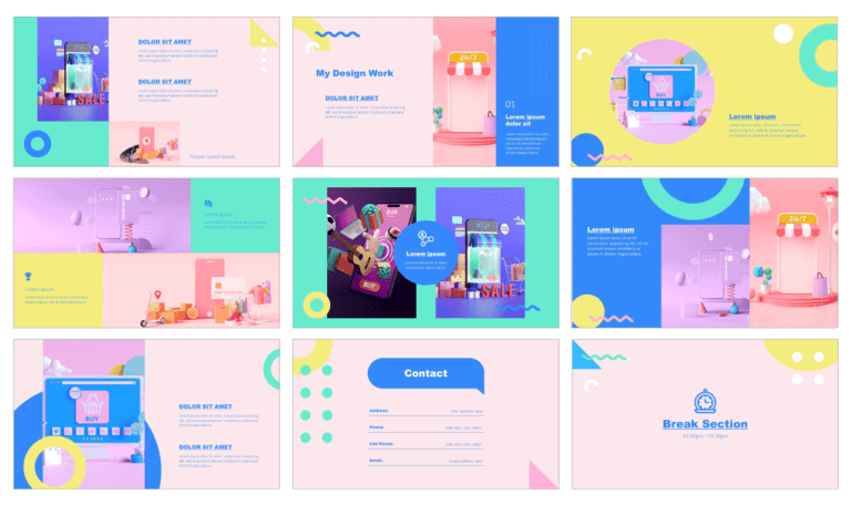 Memphis Portfolio Free Google Slides Themes PowerPoint Templates