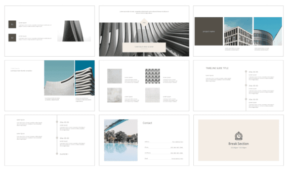 Minimal Architecture Portfolio Free PowerPoint Google Slides Templates