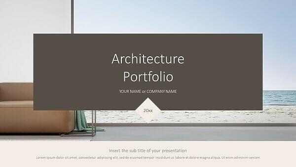 Minimal Architecture Portfolio Free PowerPoint Google Slides Templates