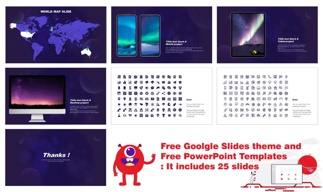 Nebula Galaxy Concept Device Google Slides Theme PowerPoint Template