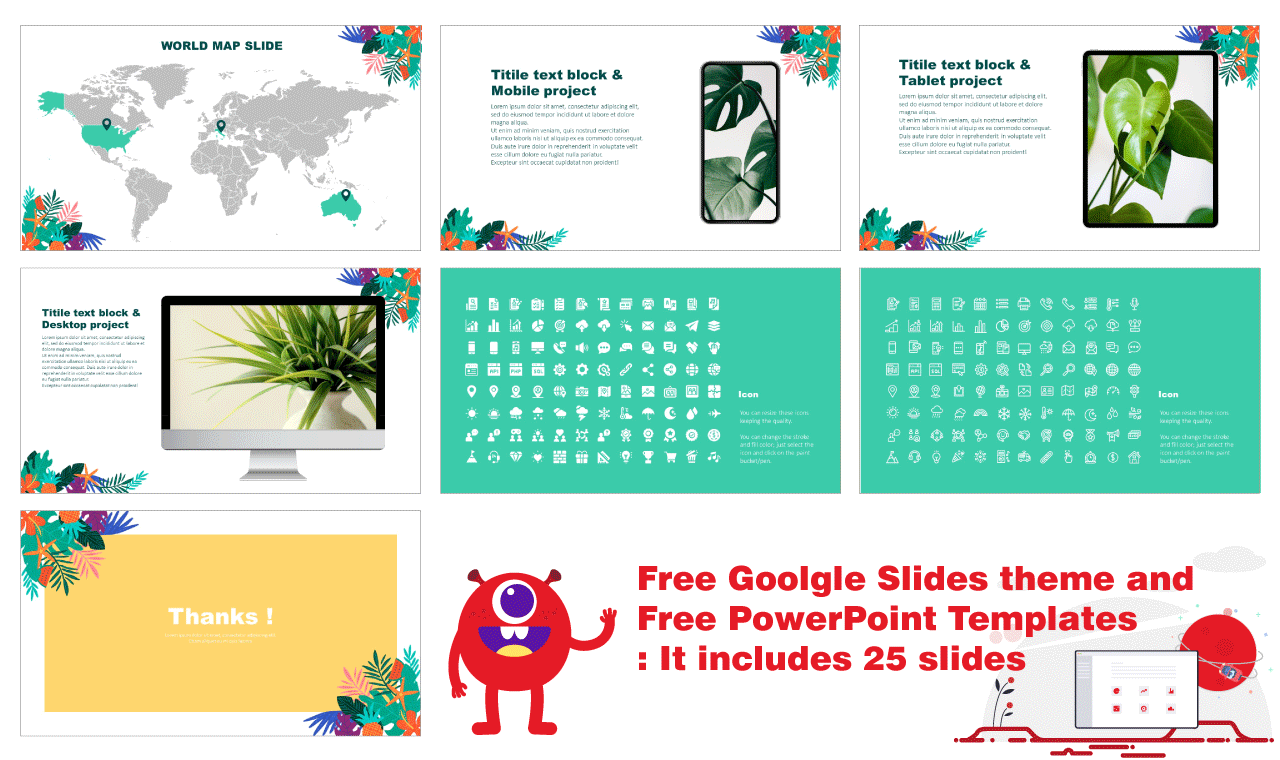 Tropical Leaf Free Google Slides Theme Powerpoint Template Download