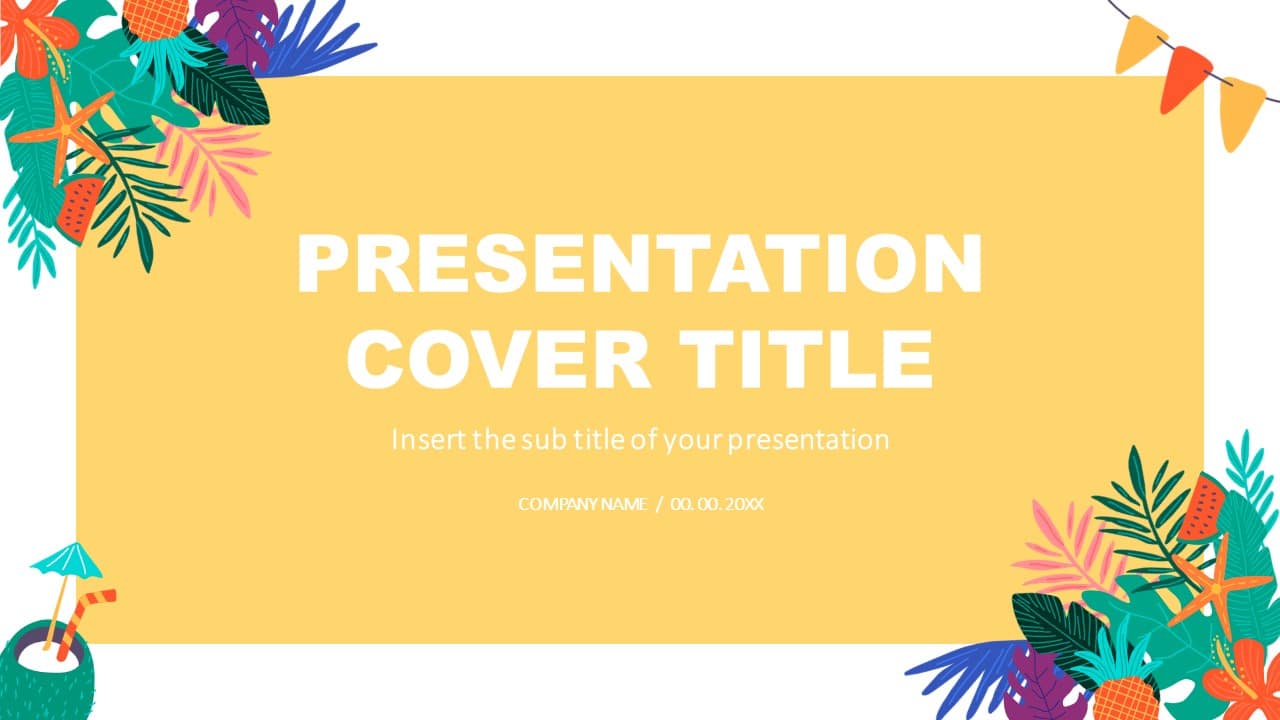 Tropical Leaf Free Google Slides Theme Powerpoint Template Download