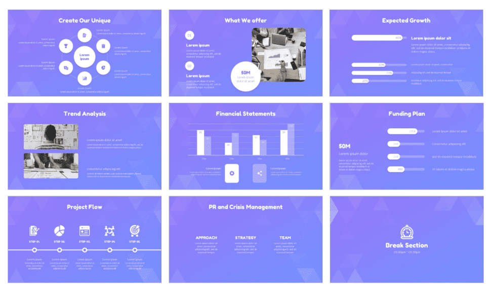 Business abstract triangle Free PowerPoint Google Slides Templates