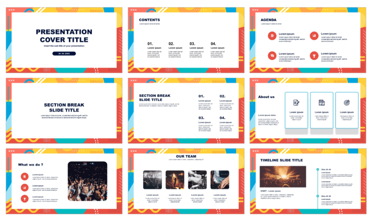 Geometric pattern frame Free PowerPoint templates Google Slides themes