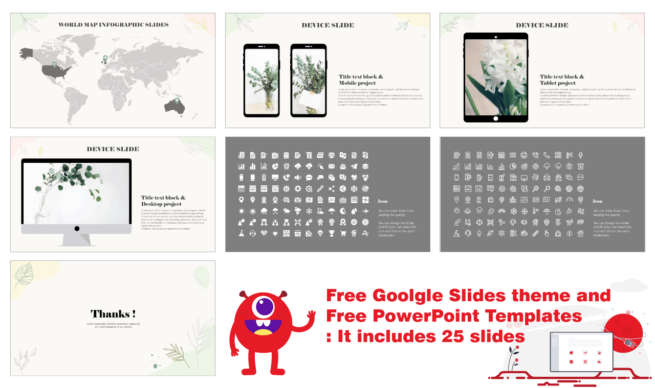 Organic Hand-drawn brush Presentation design Google Sldies themes PowerPoint templates