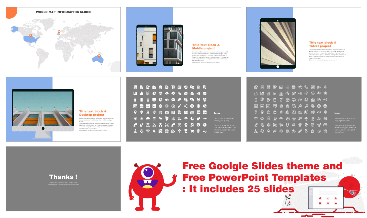 Awesome Simple Portfolio Presentation for Google Slides PowerPoint Template