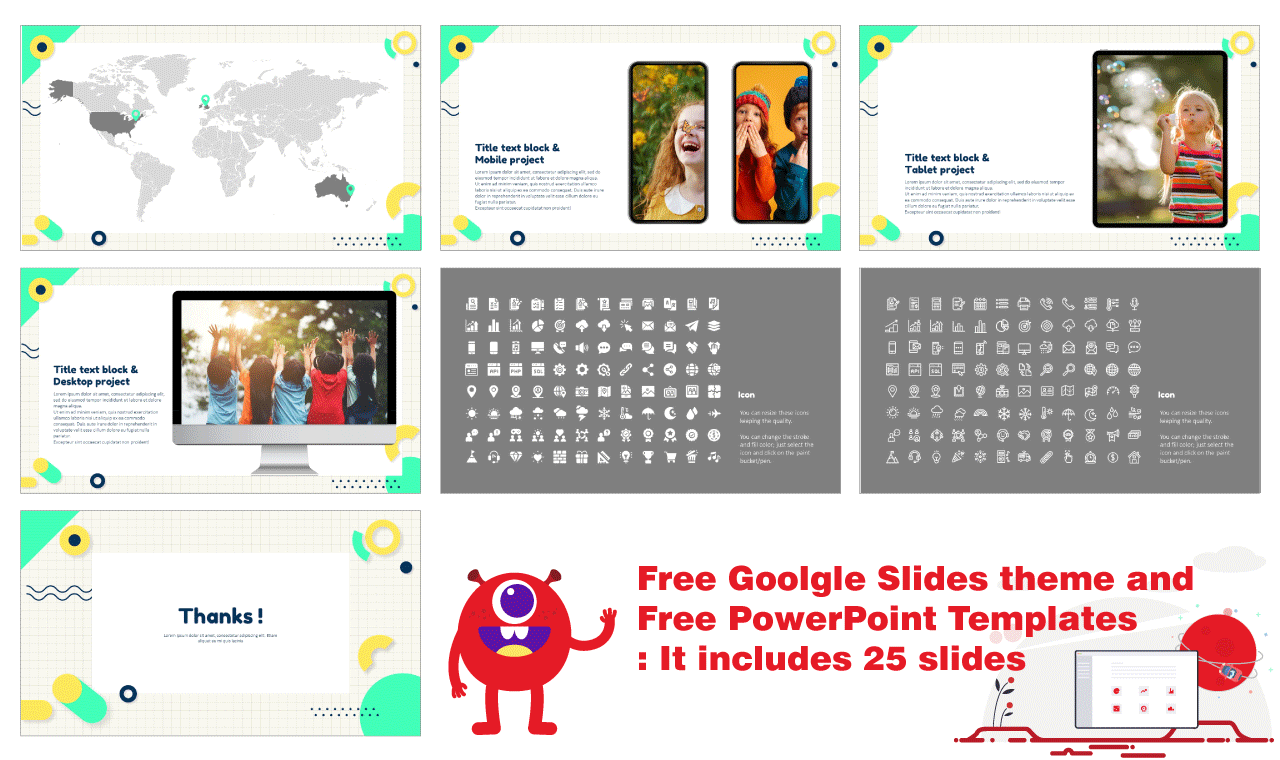 Creative Geometric Grid Presentation Background design Google Slides PowerPoint Templates