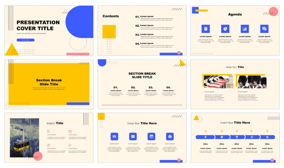 Minimal Memphis Design Free Google Slides Theme PowerPoint Template