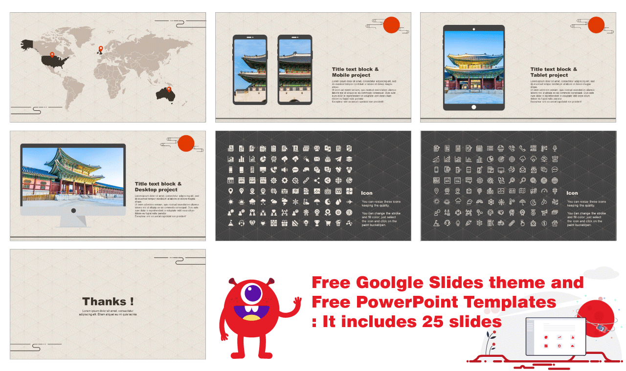 Oriental pattern design Presentation Design PowerPoint Google Slides templates Free download