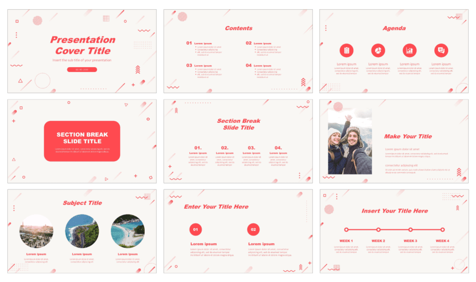 Bright Redtone Geometric Free Google Slide Theme PowerPoint Template