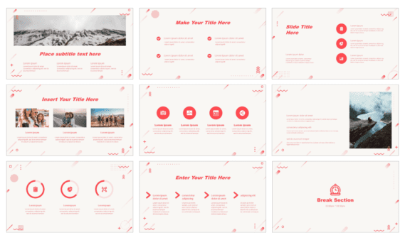 Bright Redtone Geometric Free Google Slide Theme PowerPoint Template