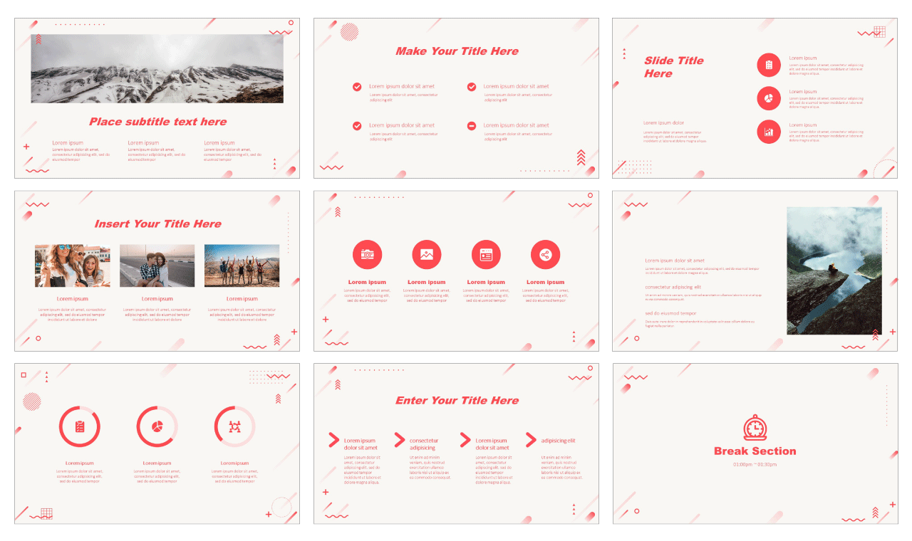 Bright Redtone Geometric Google Slides PowerPoint Background Design theme templates Free download