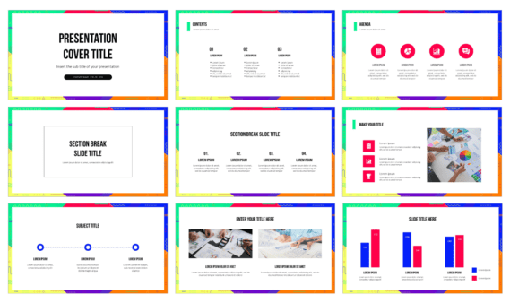 Funky Geometric Frame Free Google Slides Theme PowerPoint Template