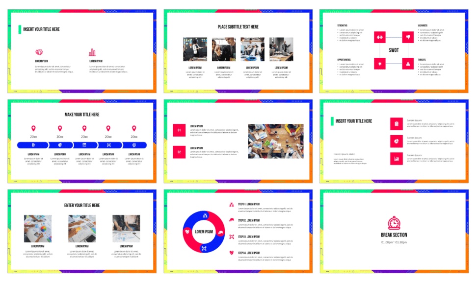 Funky Geometric Frame Free Google Slides Theme PowerPoint Template