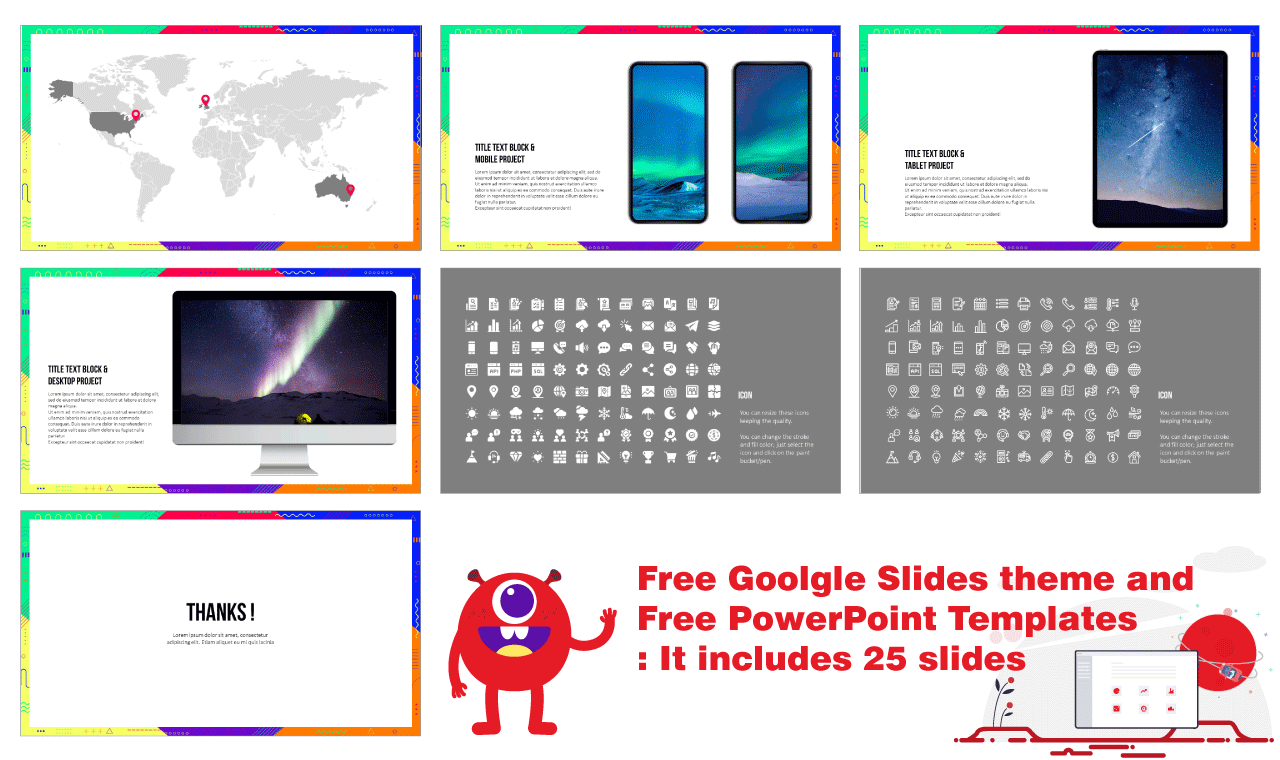 Funky Geometric Frame Presentation Background Design Google Slides PowerPoint Template Free download