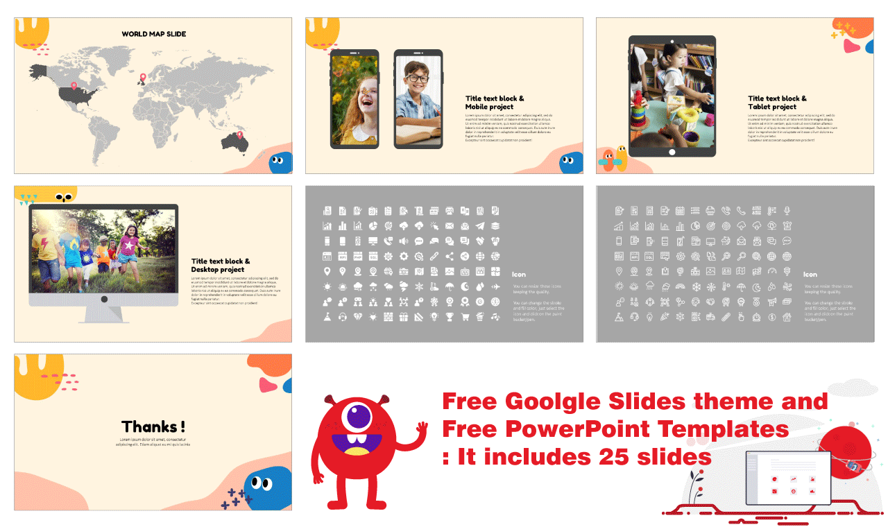 Funny Abstract Space Presentation Background Design Google Slides PowerPoint Templates Free download