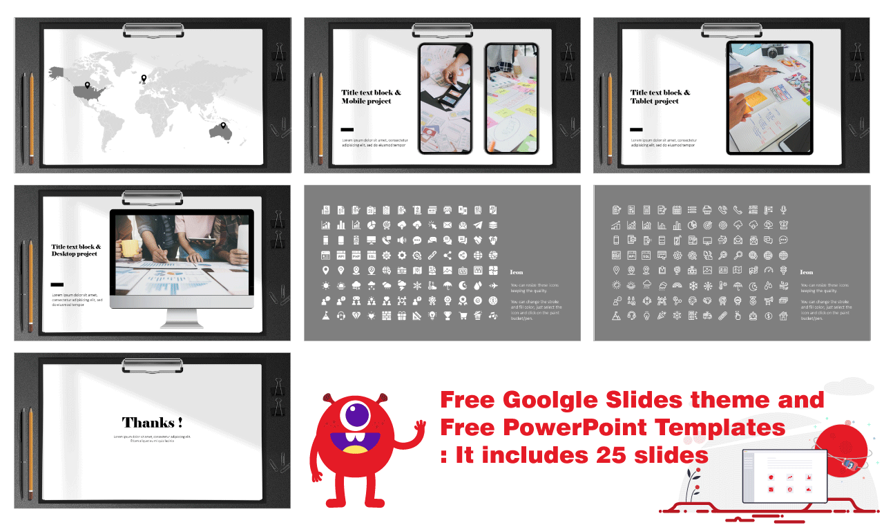 Modern Clipboard Design Presentation Background Google Slides theme PowerPoint template Free download