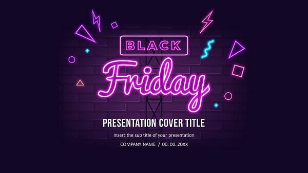 Neon Black Friday Free Google Slides theme PowerPoint template