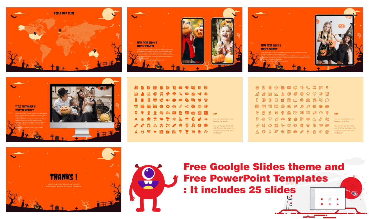 Spooky Halloween Party Presentation Background Design Google Slides Theme PowerPoint Template Free download