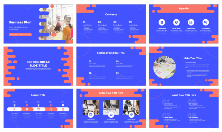 Blue Fluid Business Plan Free PowerPoint Template Google Slides Theme