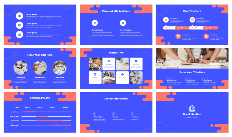 Blue Fluid Business Plan Free PowerPoint Template Google Slides Theme