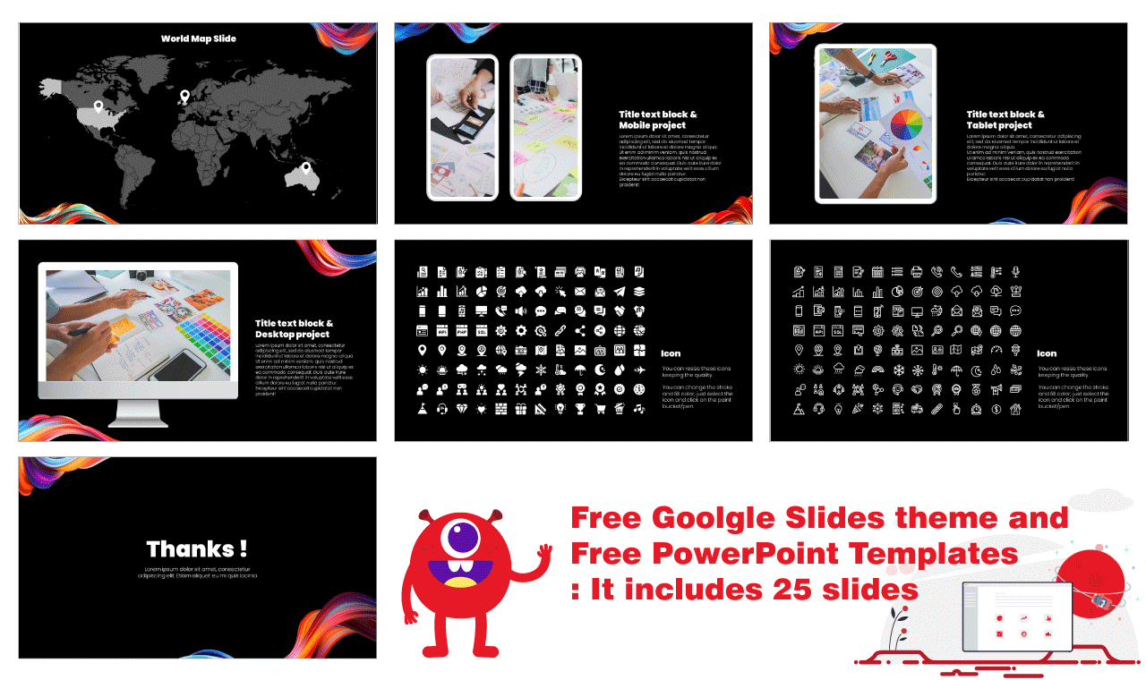 Colorful Flow Presentation Background Design Google Slides theme PowerPoint template Free download