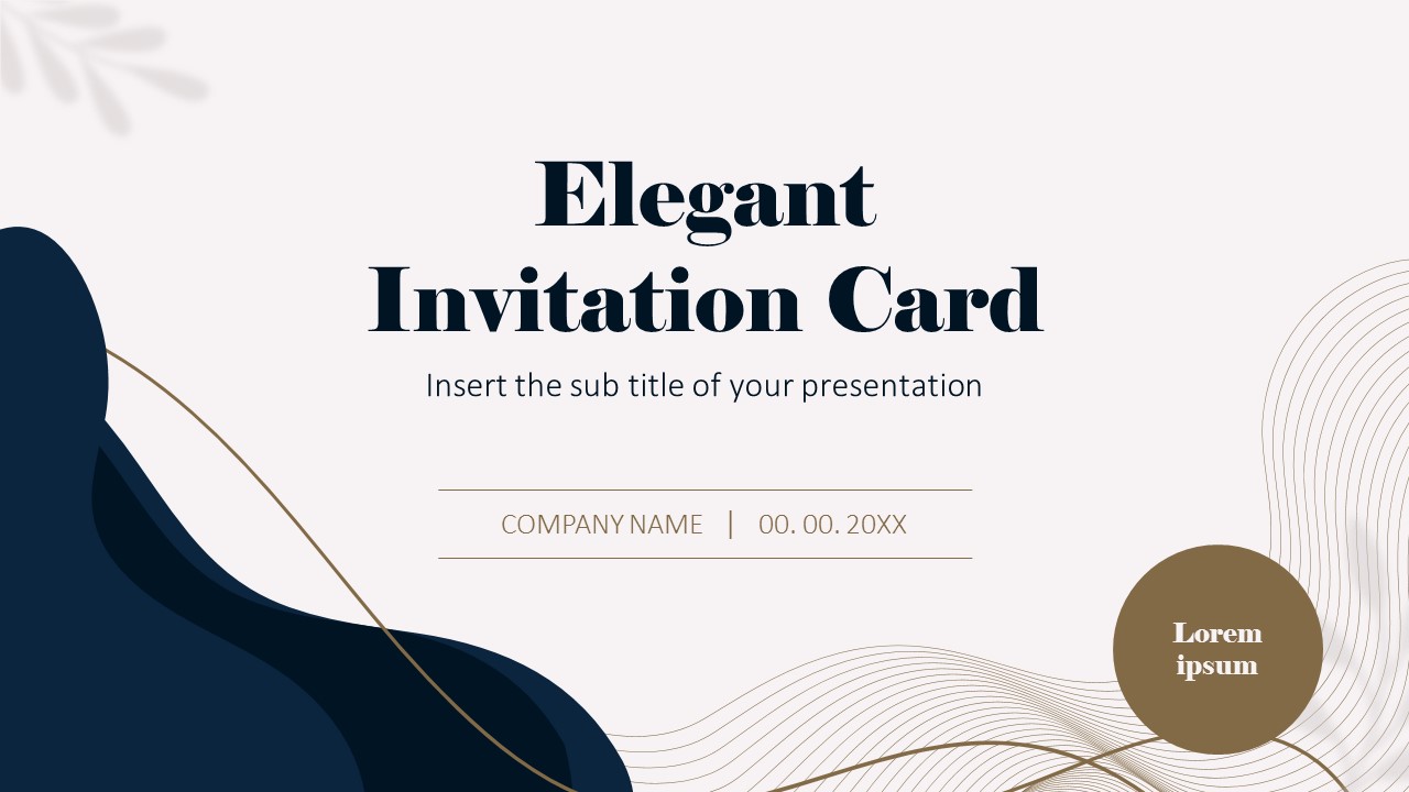 Elegant Invitation Card presentation template Google Slides PowerPoint