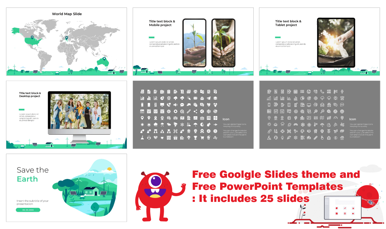 Save the earth Presentation Background design PowerPoint Templates Google Slides Themes Free download