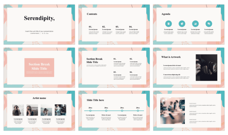 Serendipity Portfolio Presentation Template for Google Slides PowerPoint