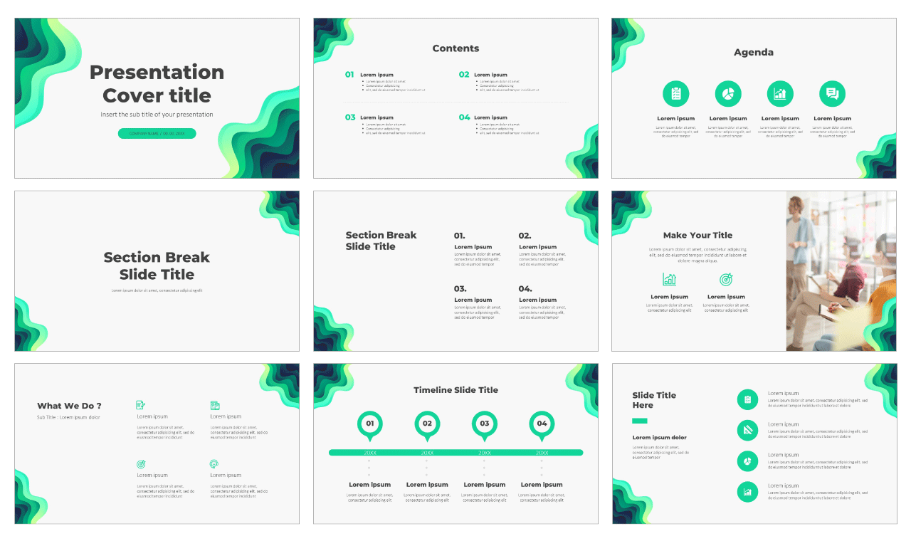 Wave Overlapping Free Google Slides theme and PowerPoint template