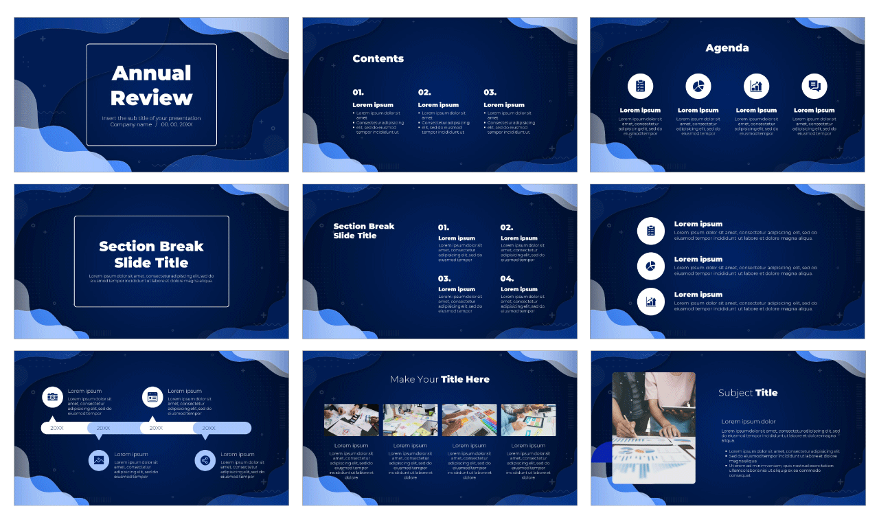 Year In Review PowerPoint Template Free